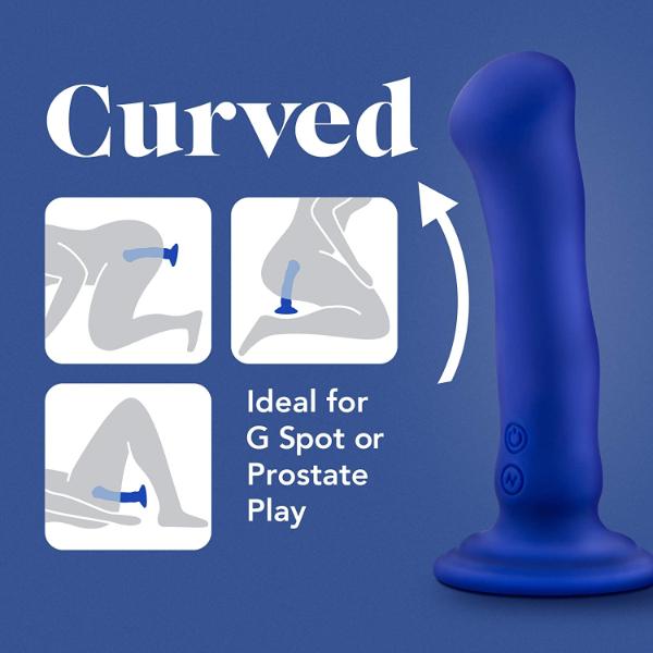 Blush Impressions N2 Curved Silicone Vibrator - Blue - Sex Toys
