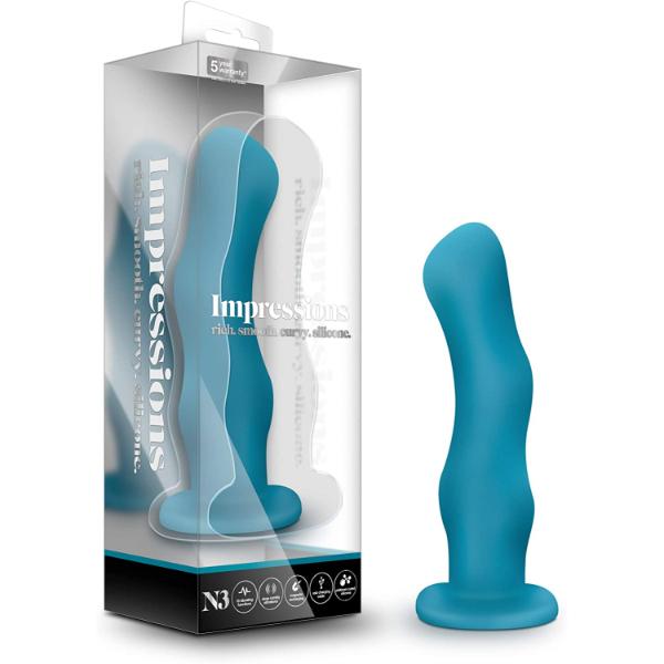 Blush Impressions N3 Curved Silicone Vibrator - Teal - Sex Toys