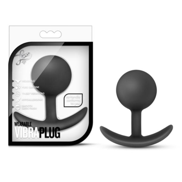Luxe Wearable Round Vibra Plug - Black - Sex Toys