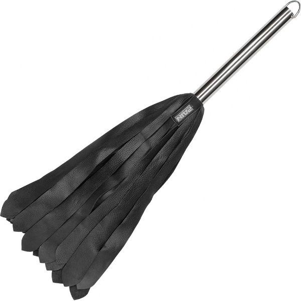 Heavy Soft Leather Wide Fall Flogger with Steel Handle - BDSM Gear