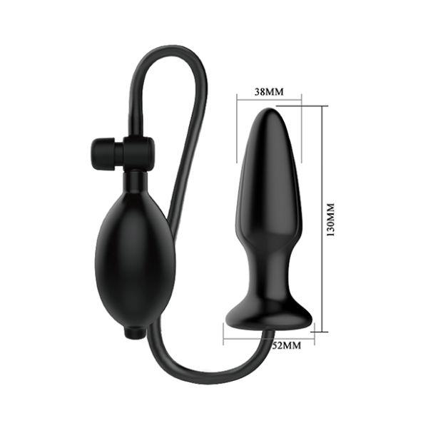 Mr. Play Inflatable Anal Plug - Black - Sex Toys