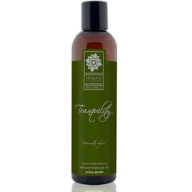 Sliquid Organics Balance Massage Oil Tranquility (Coconut Lime) - Lube, Toy Care and Better Sex
