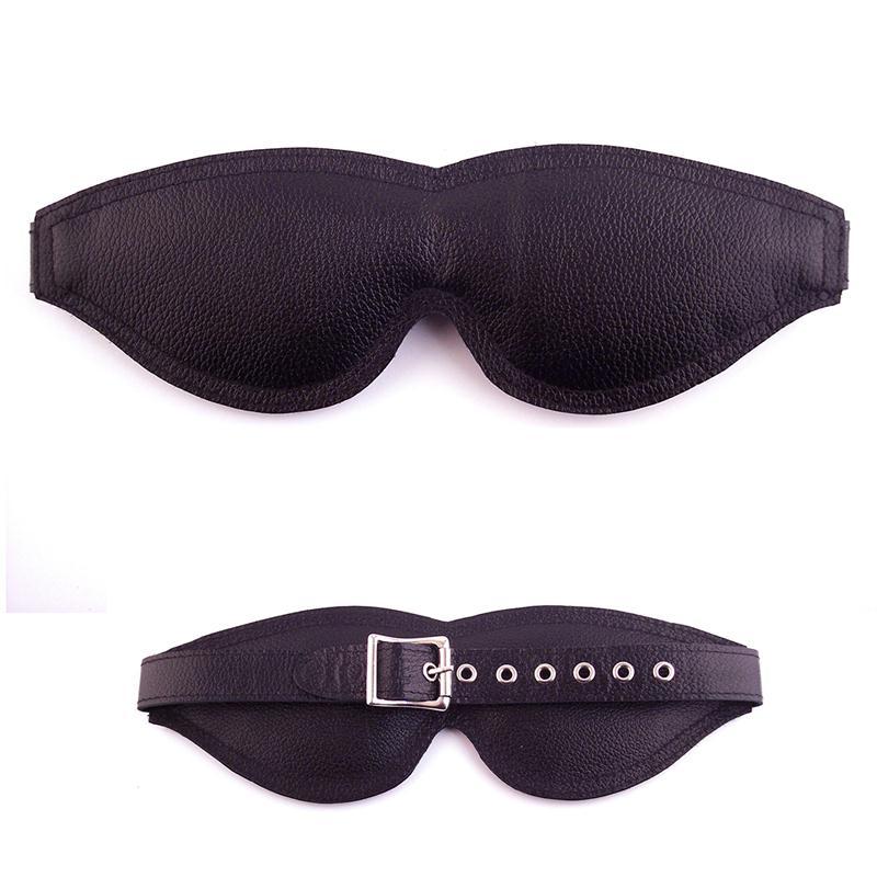 Rouge Padded Leather Blindfold - Black - BDSM Gear