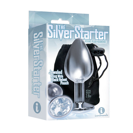 Bejeweled Stainless Steel Plug - The Silver Starter - Sex Toys
