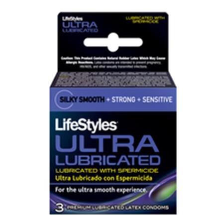 LifeStyles Ultra Lube with Spermicide - 3 Pack - Lube, Toy Care and Better Sex