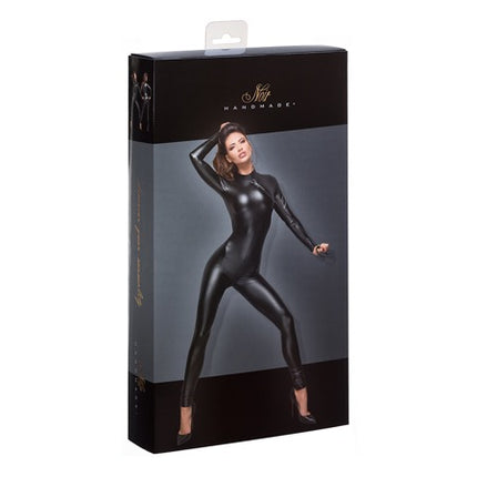 Noir Powerwetlook Catsuit with 2 Way Zippers and Leash - Fetishwear and Lingerie