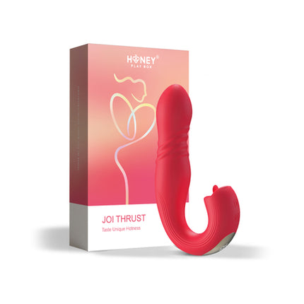 Honey Play Box Joi Thrust App Controlled Thrusting G-spot Vibrator & Tongue Clit Licker Red