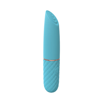 LoveLine Beso 10 Speed Vibrating Mini-Lipstick Silicone Rechargeable Waterproof Blue