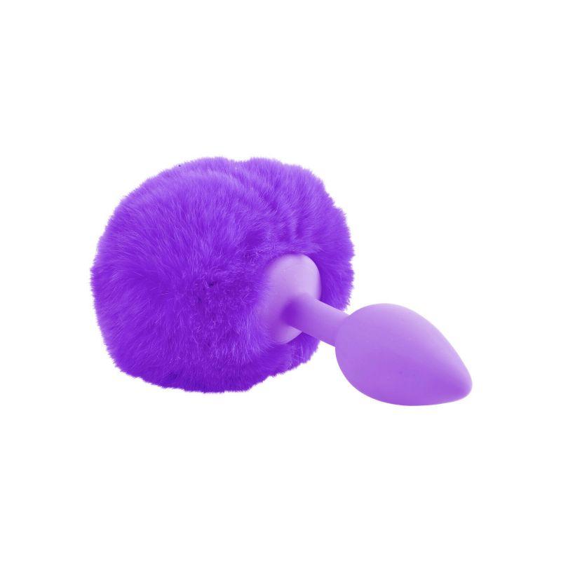 Neon Bunny Tail Butt Plug - Purple - Sex Toys