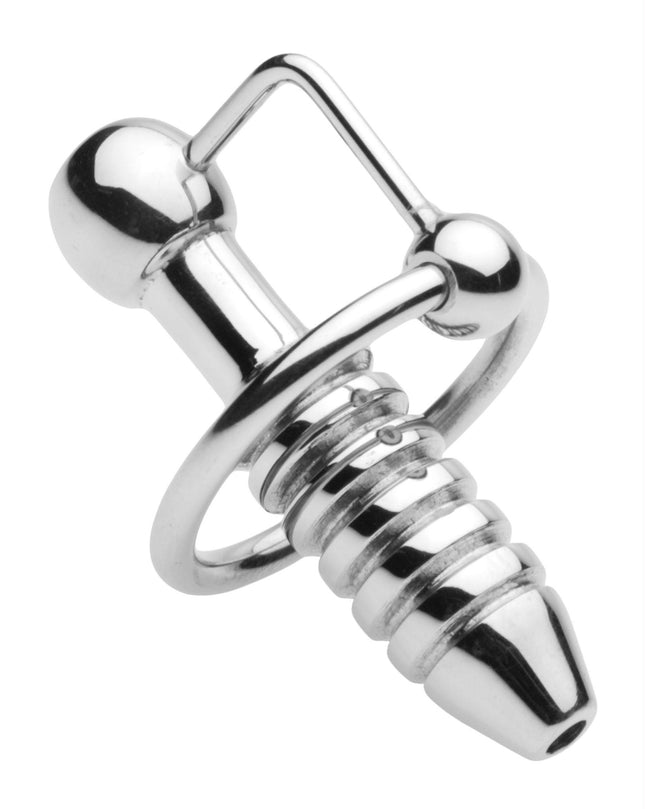 XL Ribbed Urethral Sound with Hollow Core - BDSM Gear