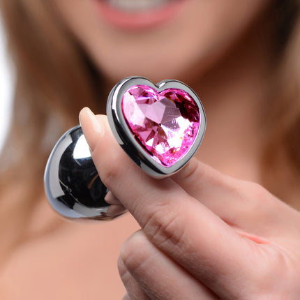 Pink Heart Jeweled Anal Plug Set - Sex Toys