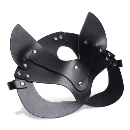 Naughty Kitty Cat Mask - Black PU Leather - BDSM Gear