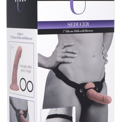 Seducer 7 Inch Silicone Dildo with Strap On Harness Set - Sex Toys