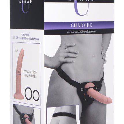 Strap On Harness Set with Charmed 7.5 Inch Silicone Dildo - Sex Toys