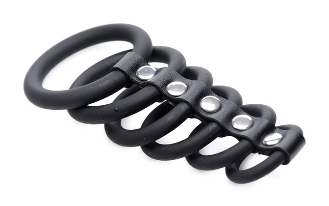 6 Ring Silicone Chastity Device - BDSM Toys