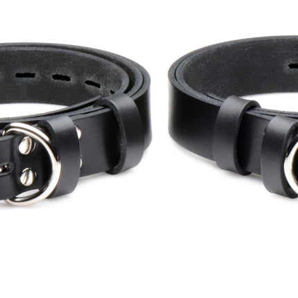 Leather Locking Bondage Straps - Set of 4 - BDSM Gear