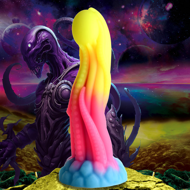 Tenta-Glow Glow-In-The-Dark Silicone Dildo - Sex Toys