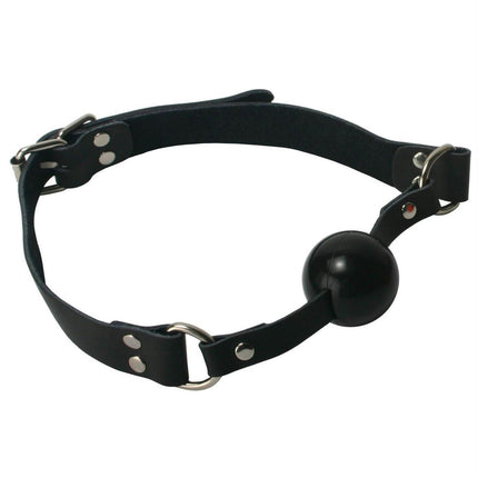 Silicone Ball Gag with Leather Strap - BDSM Gear