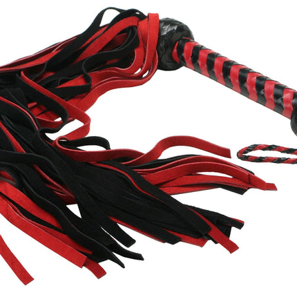 Strict Leather Suede Flogger - Black/Red - BDSM Gear