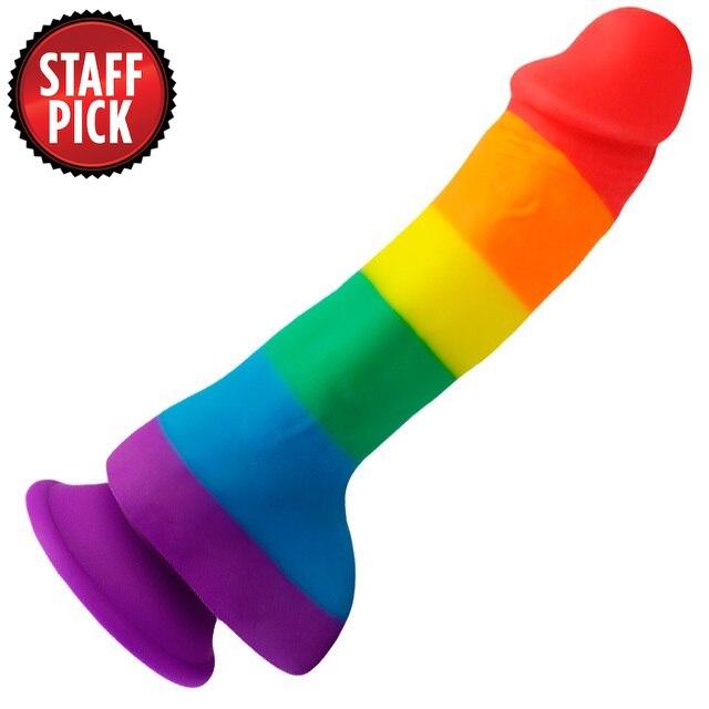 Thick Rick Pride Rainbow Silicone Dildo - Sex Toys