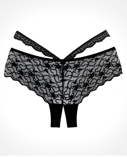 Adore Heartbreaker Crotchless Panty - Black Lace with Cheeky Cut - One Size - Kink Store