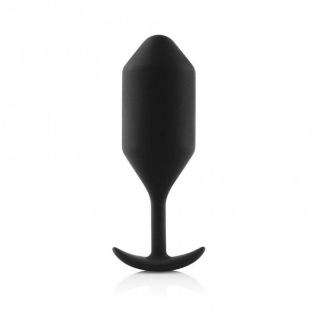 b-Vibe Snug Plug 4 Weighted Silicone Butt Plug - Black - Kink Store