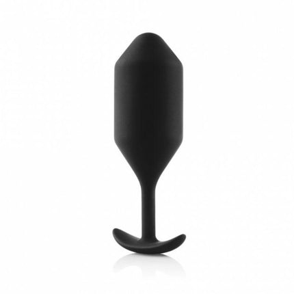 b-Vibe Snug Plug 4 Weighted Silicone Butt Plug - Black - Kink Store