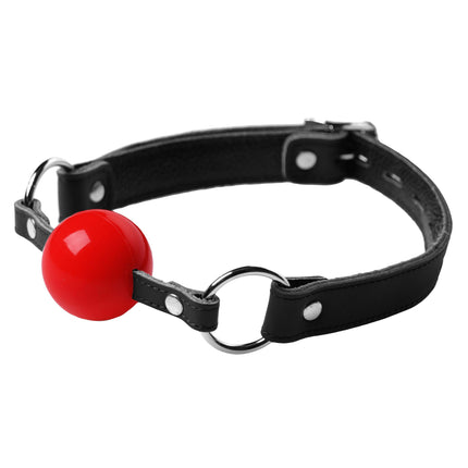 Silicone Ball Gag with Leather Strap - BDSM Gear