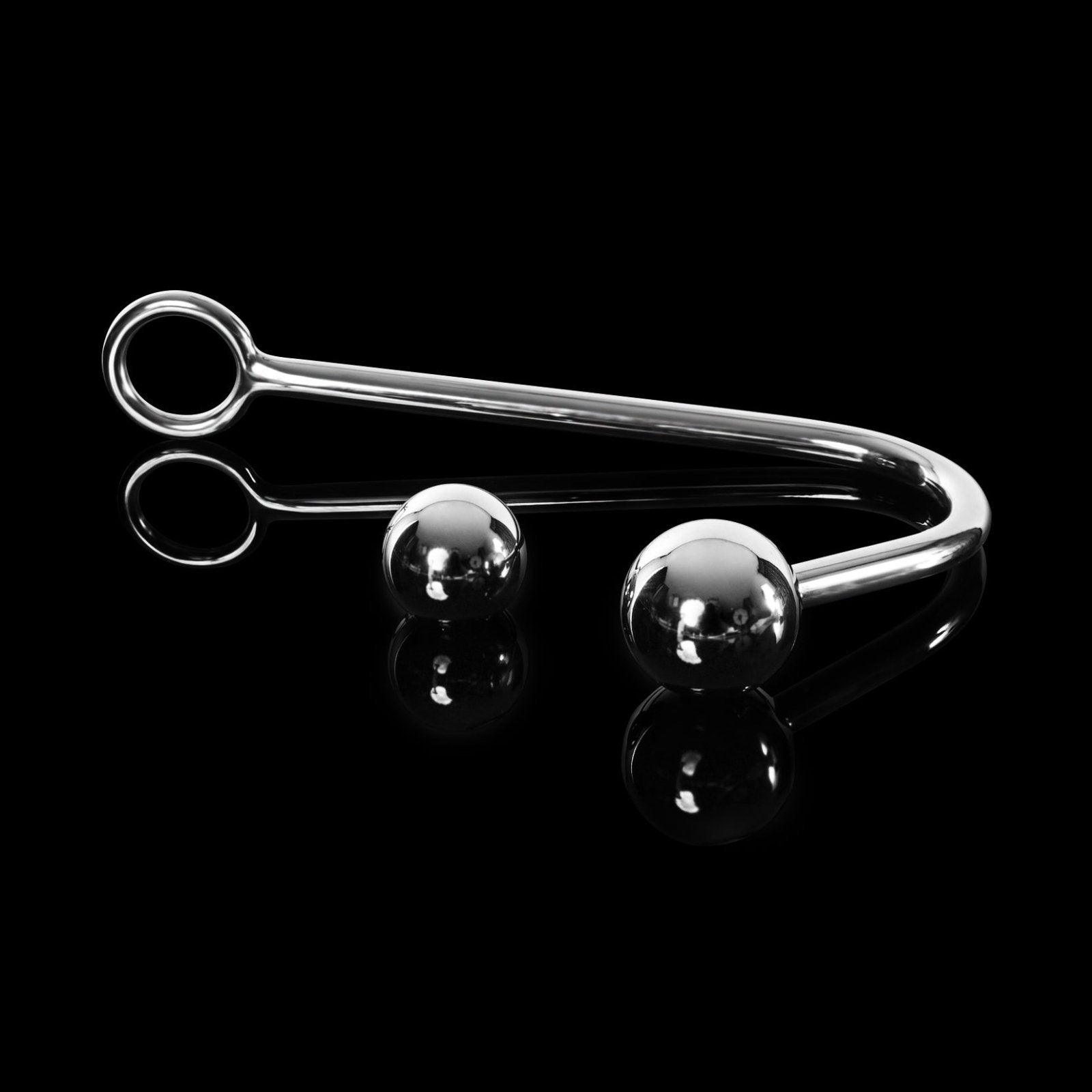 Base By Kink Small Metal Anal Hook with 2 Balls - Kink Store