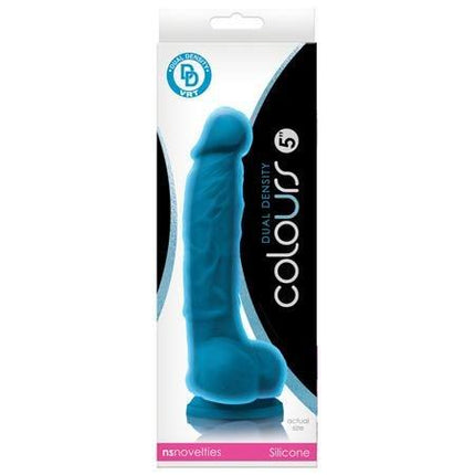 Colours Dual Density Realistic Dildo 5 Inches - Blue - Kink Store