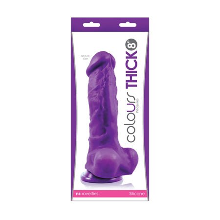 Colours Pleasures Thick 8 Inch Dildo - Purple - Kink Store