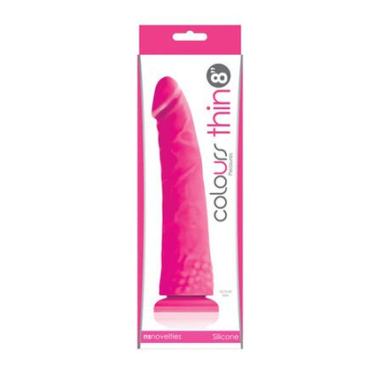 Colours Pleasures Thin 8 Inch Realistic Dildo - Pink - Kink Store
