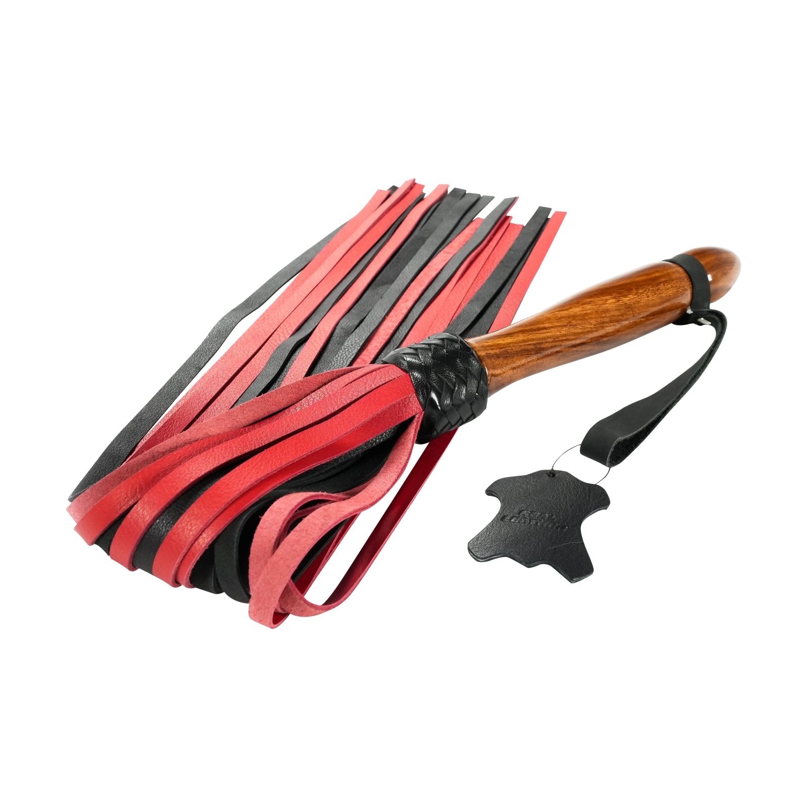 Core By Kink 30" Calf Leather Flogger with Designer Wood Handle - Kink Store