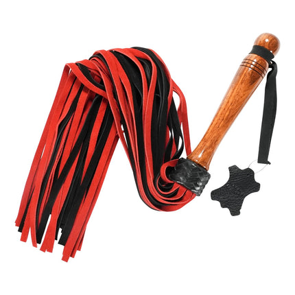 Core By Kink 30" Calf Suede Leather Flogger with Designer Wood Handle - Kink Store