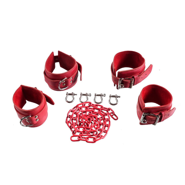 Core By Kink Red Leather Chained Hogtie Set - Kink Store