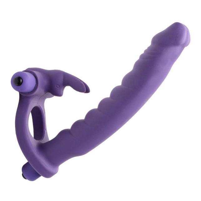 Double Delight Dual Penetration Vibrating Rabbit Cock Ring - Kink Store