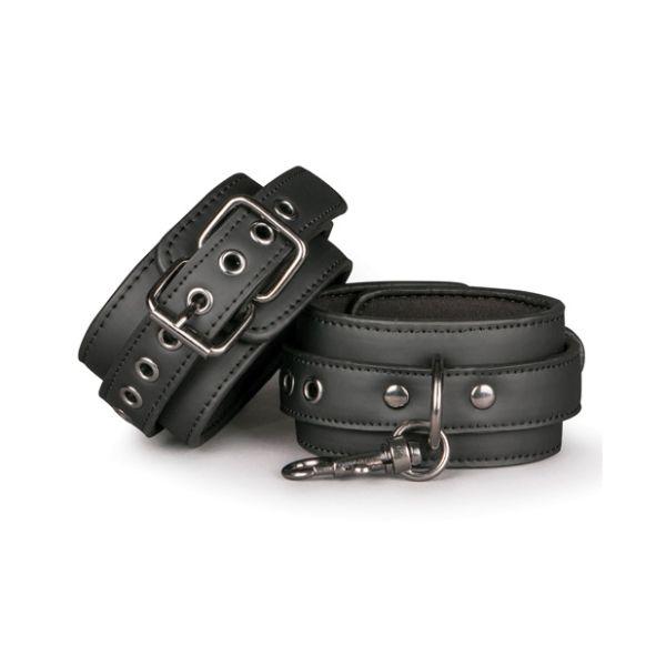 Easy Toys PU Leather Ankle Cuffs with Metal Clips - Kink Store