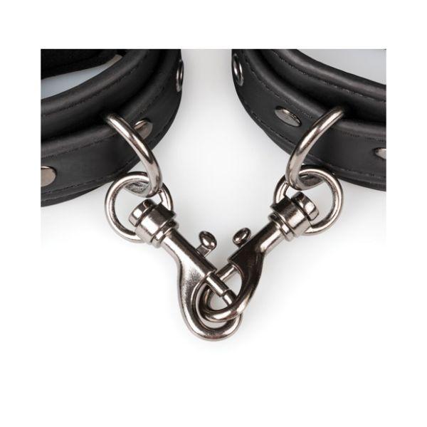 Easy Toys PU Leather Wrist Cuffs with Metal Clips - Kink Store