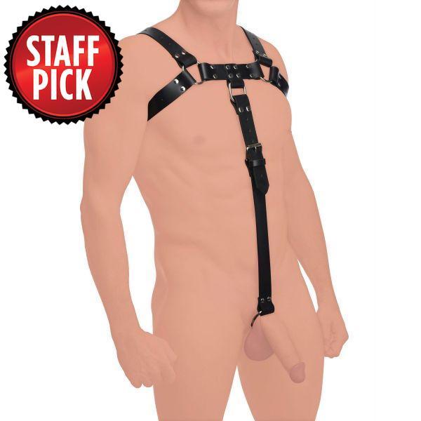 English Bull Dog Harness with Attached Cock Ring - Kink Store