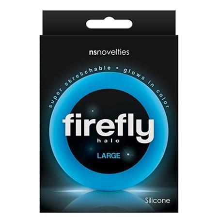 Firefly Halo Large Cock Ring - Glow in the Dark Blue - Kink Store