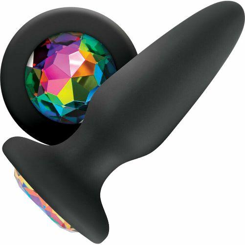 Glams Rainbow Gem Silicone Butt Plug - Kink Store