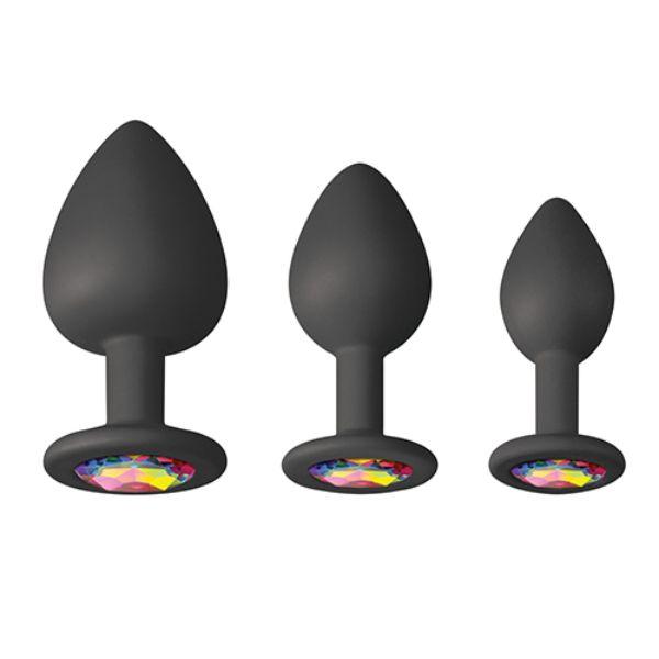 Glams Spades Rainbow Gem Anal Trainer Kit - 2 Colors Available - Kink Store