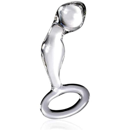 Icicles #46 Glass Curved Anal Plug with Handle - Kink Store