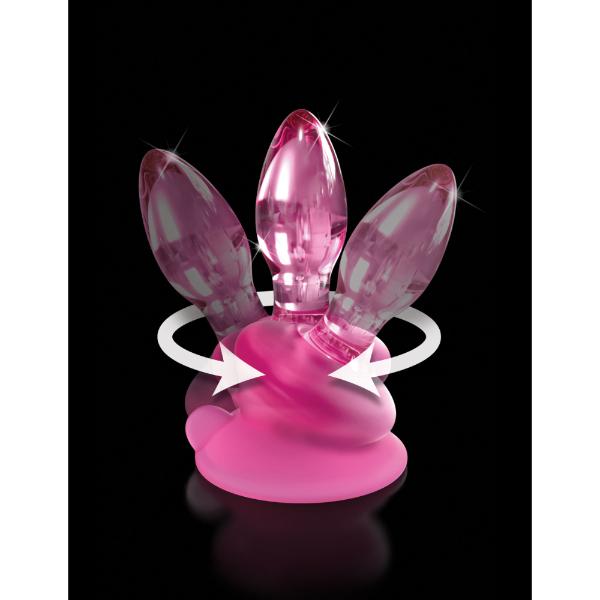 Icicles No. 90 Glass Suction Cup Anal Plug - Pink - Kink Store