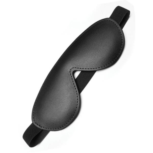 Kinklab Bondage Basics Padded Leather Blindfold - Black - Kink Store