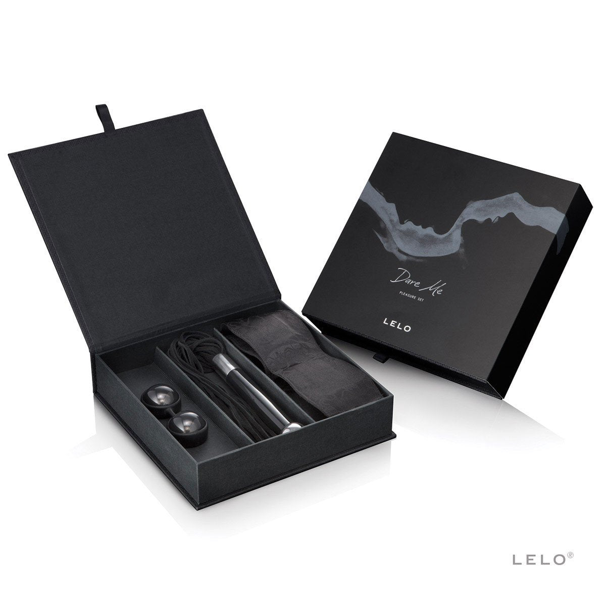 LELO Dare Me Kit - Ben Wa Balls, Silk Cuffs, and Suede Whip - Kink Store