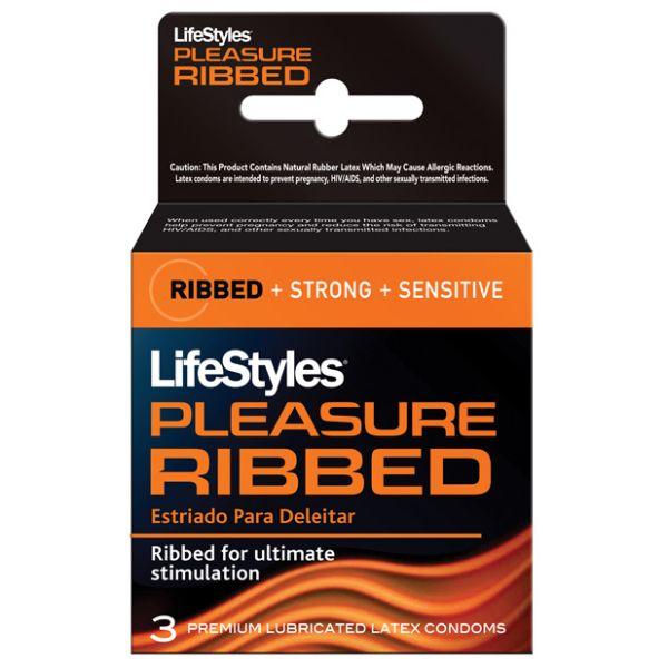 Lifestyles Ultra Ribbed Condoms - Box Of 3 - Kink Store
