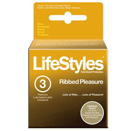 Lifestyles Ultra Ribbed Condoms - Box Of 3 - Kink Store