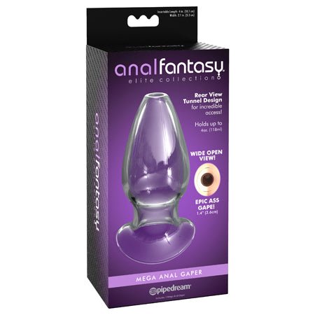 Mega Anal Gaper - Hollow Glass Clear Anal Plug by Anal Fantasy Elite - Sex Toys