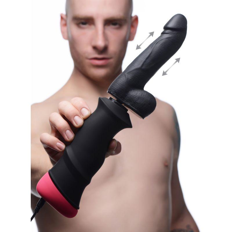 Mega-Pounder Handheld Thrusting Silicone Dildo - Sex Toys